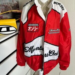 Members only red and white